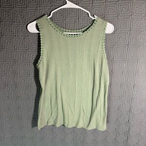 Thereabouts Blouse Women’s XL Green Sleeveless Cotton Blend